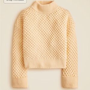 J. Crew Honeycomb mockneck sweater in wool blend